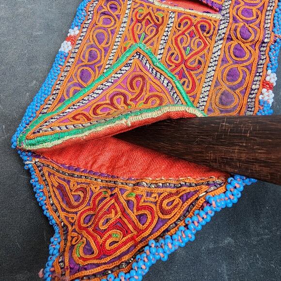 Kuchi Embroidered Pouch Wallet Central Asian Handmade Beaded 11"x5" - Picture 6 of 8